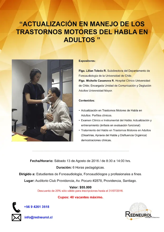 Curso actualización en manejo de los trastornos motores del habla en adultos